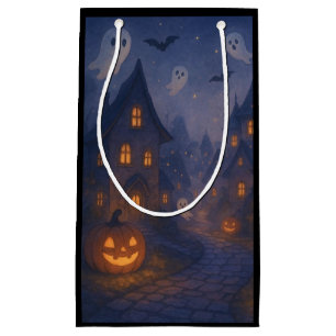 classic, vintage Halloween town design Small Gift Bag
