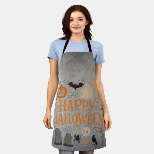 Classic, vintage Happy Halloween  Apron