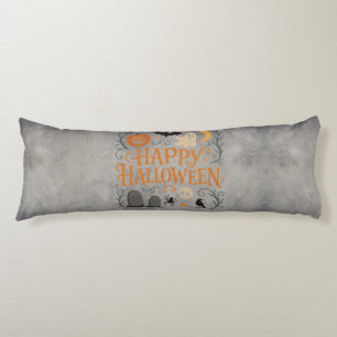 Classic, vintage Happy Halloween Body Cushion