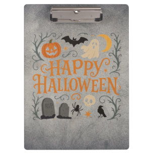 Classic, vintage Happy Halloween Clipboard