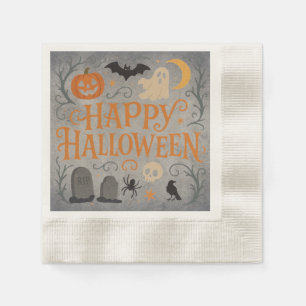 Classic, vintage Happy Halloween Napkin
