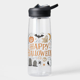 Classic, vintage Happy Halloween Water Bottle