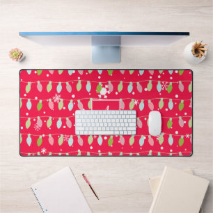 Classic Vintage Holiday Pattern-Christmas Lights 1 Desk Mat