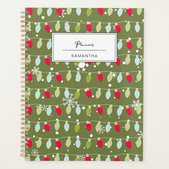 Classic Vintage Holiday Pattern-Christmas Lights 1 Planner (Front)