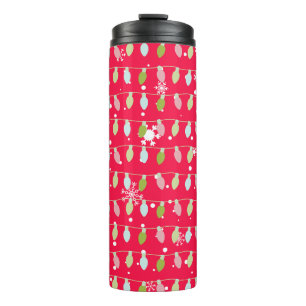 Classic Vintage Holiday Pattern-Christmas Lights 1 Thermal Tumbler