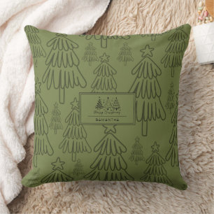 Classic Vintage Holiday Pattern-Christmas Tree (1) Cushion