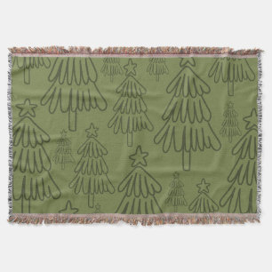 Classic Vintage Holiday Pattern-Christmas Tree (1) Throw Blanket