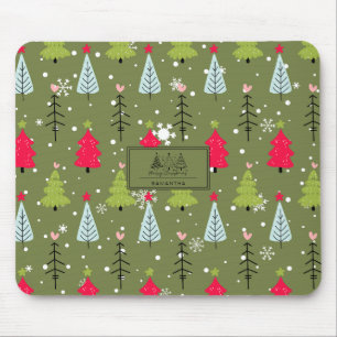 Classic Vintage Holiday Pattern-Christmas Tree (2) Mouse Pad