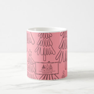 Classic Vintage Holiday Pattern-Christmas Tree (3) Coffee Mug
