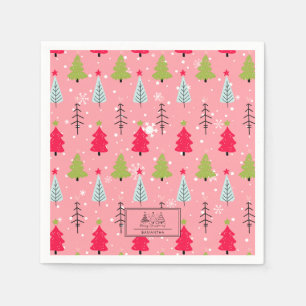 Classic Vintage Holiday Pattern-Christmas Tree (5) Napkin