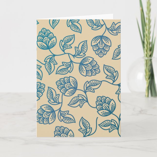 Classic Vintage Hop Leaves Pattern Card (Front)