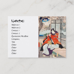 Classic vintage japanese ukiyo-e flute player art business card