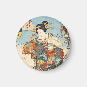 Classic vintage japanese ukiyo-e geisha Utagawa Magnet
