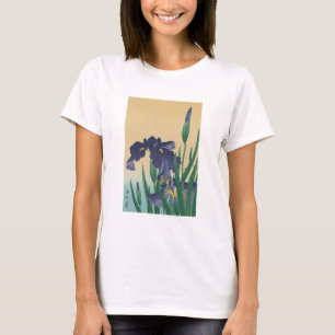 Classic Vintage Japanese Ukiyo-e Violet Irises Art T-Shirt