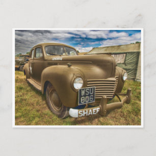Classic vintage military antique car postcard