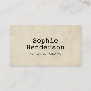 Classic Vintage Minimalist Typewriter Author  Business Card