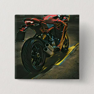 classic vintage motorcycle gift 15 cm square badge