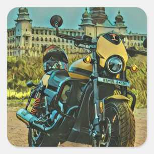 classic vintage motorcycle gift square sticker