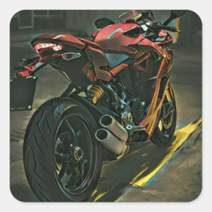 classic vintage motorcycle gift square sticker
