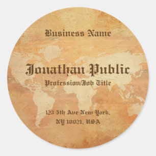 Classic Vintage Nostalgic Template Old Paper Look Round Sticker