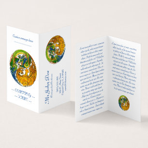 Classic Vintage oriental Yin Yang Dragon Tiger art Business Card