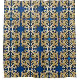 Classic vintage ornamental ornate seamless pattern shower curtain