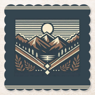 Classic/vintage outdoors/wilderness paper coaster