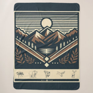 Classic/vintage outdoors/wilderness  sherpa blanket