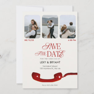 Classic vintage photo collage wedding save the date