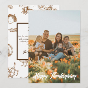 Classic Vintage Photo Thanksgiving Rustic Holiday Card