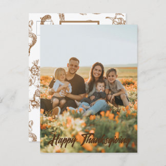 Classic Vintage Photo Thanksgiving Rustic Photo Holiday Postcard