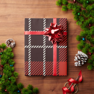 Classic Vintage Red Buffalo Plaid Christmas Wrapping Paper