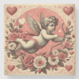 Classic/Vintage/Retro Cupid Valentine's day Stone Coaster