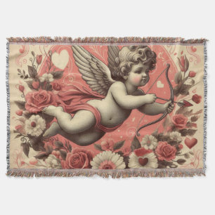 Classic/Vintage/Retro Cupid Valentine's day Throw Blanket