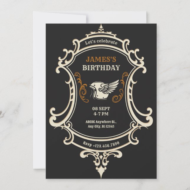 Classic Vintage Retro Motorcycle  Invitation (Front)