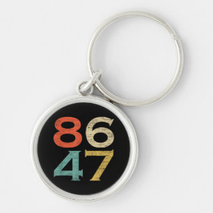 Classic Vintage Retro Style 8647 86 47 Anti Trump Key Ring