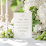 Classic Vintage Sage Green & White Wedding Invitation<br><div class="desc">This elegant wedding invitation features a timeless serif typography and delicate script accents. Ideal for garden weddings, outdoor ceremonies, or refined traditional events. The classic layout and muted colour palette offer a perfect blend of formality and charm. Fully customisable with your names, date, and location. This piece is part of...</div>