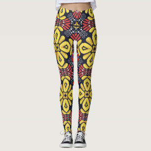 Classic Vintage: Seamless Flower Pattern Leggings