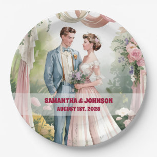 Classic Vintage Shabby Chic Wedding  Paper Plate