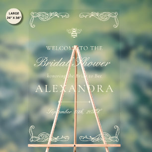 Classic Vintage She Found Her Honey Bridal Shower Acrylic Sign