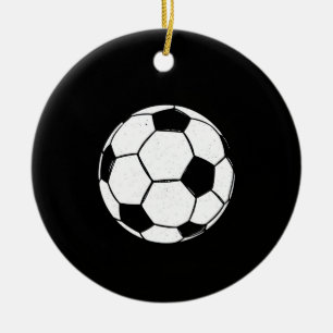 Classic Vintage Soccer Ball Distressed Sports Illu Ceramic Ornament