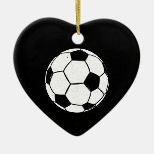 Classic Vintage Soccer Ball Distressed Sports Illu Ceramic Ornament