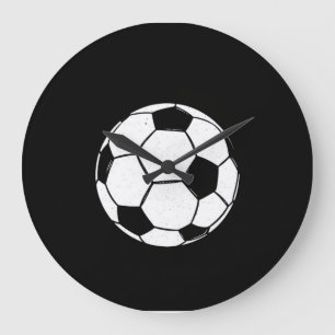 Classic Vintage Soccer Ball Distressed Sports Illu Large Clock
