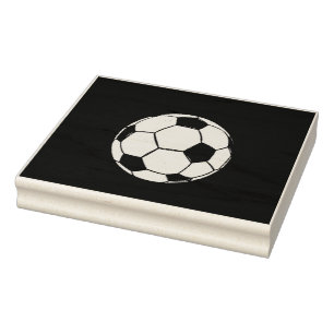 Classic Vintage Soccer Ball Distressed Sports Illu Rubber Stamp