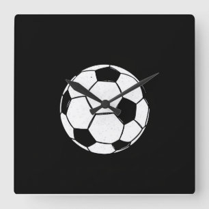Classic Vintage Soccer Ball Distressed Sports Illu Square Wall Clock