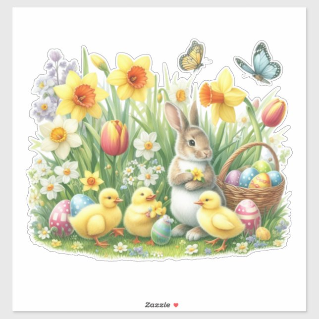 Classic/Vintage spring rabbit/chicken (Sheet)