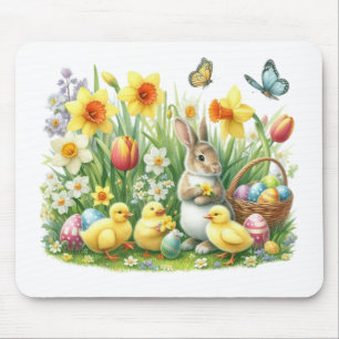 Classic/Vintage spring rabbit/chicken Mouse Pad
