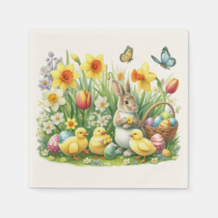 Classic/Vintage spring rabbit/chicken Napkin