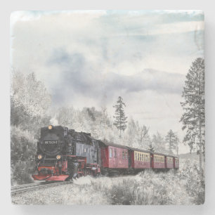 Classic Vintage Steam Engine Train 997243-1 Stone Coaster
