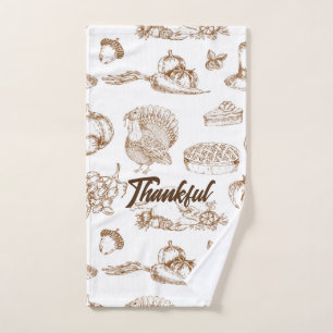 Classic Vintage Thanksgiving Minimalist Rustic Hand Towel